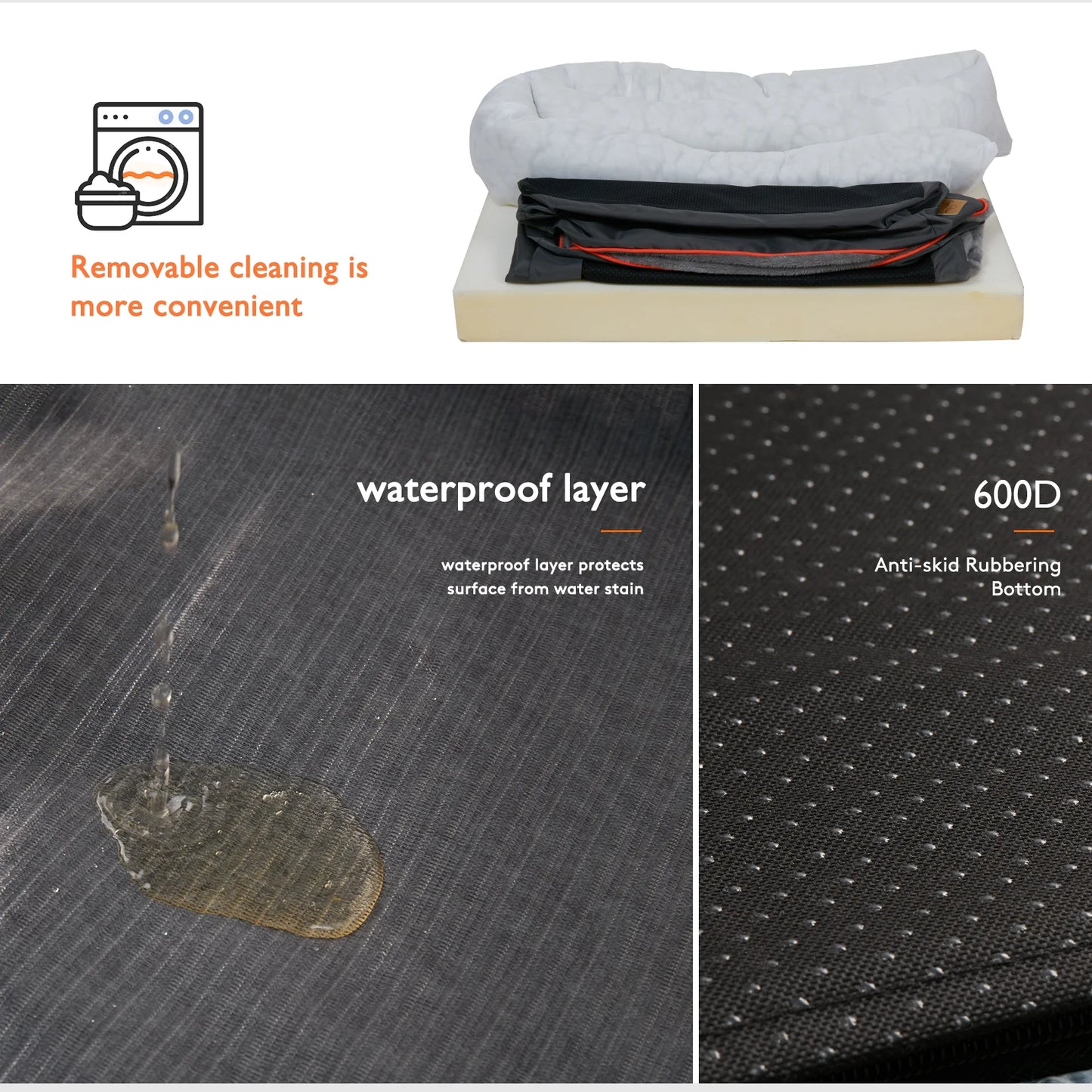 Orthopedic Memory Foam Dog Bed with Bolstered Edges