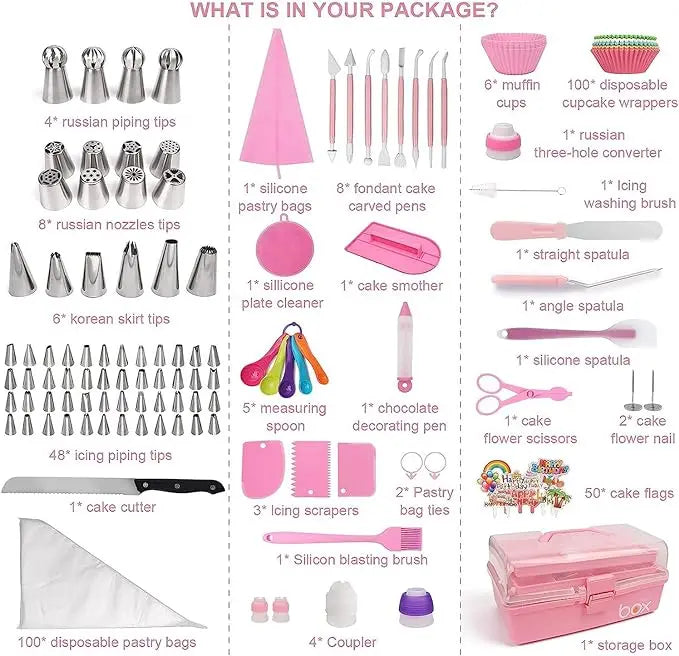 Feature 359PCs Cake Decorating Kit With 66 Piping Tips