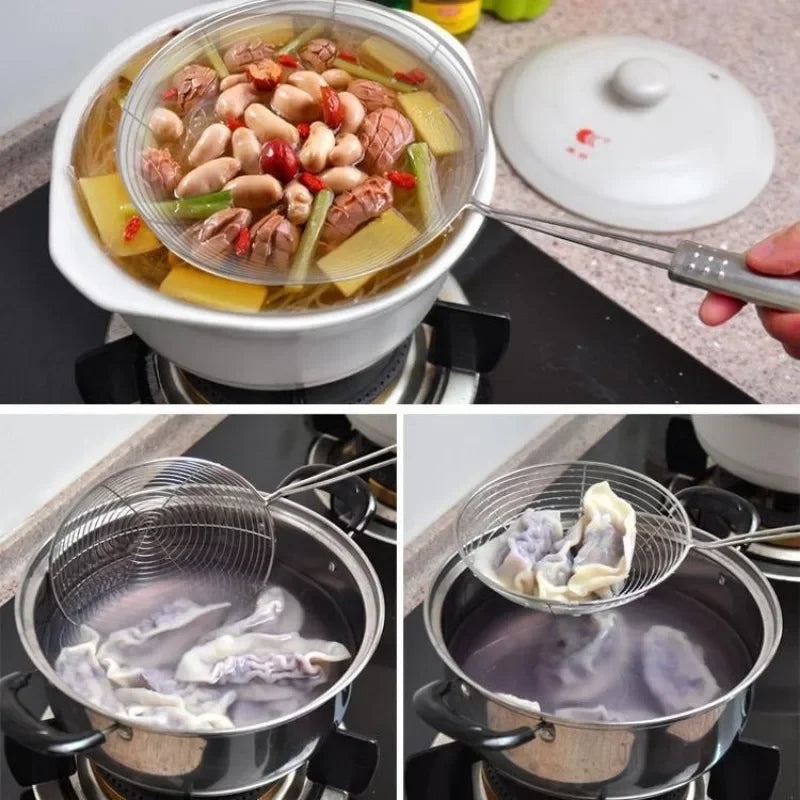 Stainless Steel Frying Strainer Skimmer Spoon For Kitchen