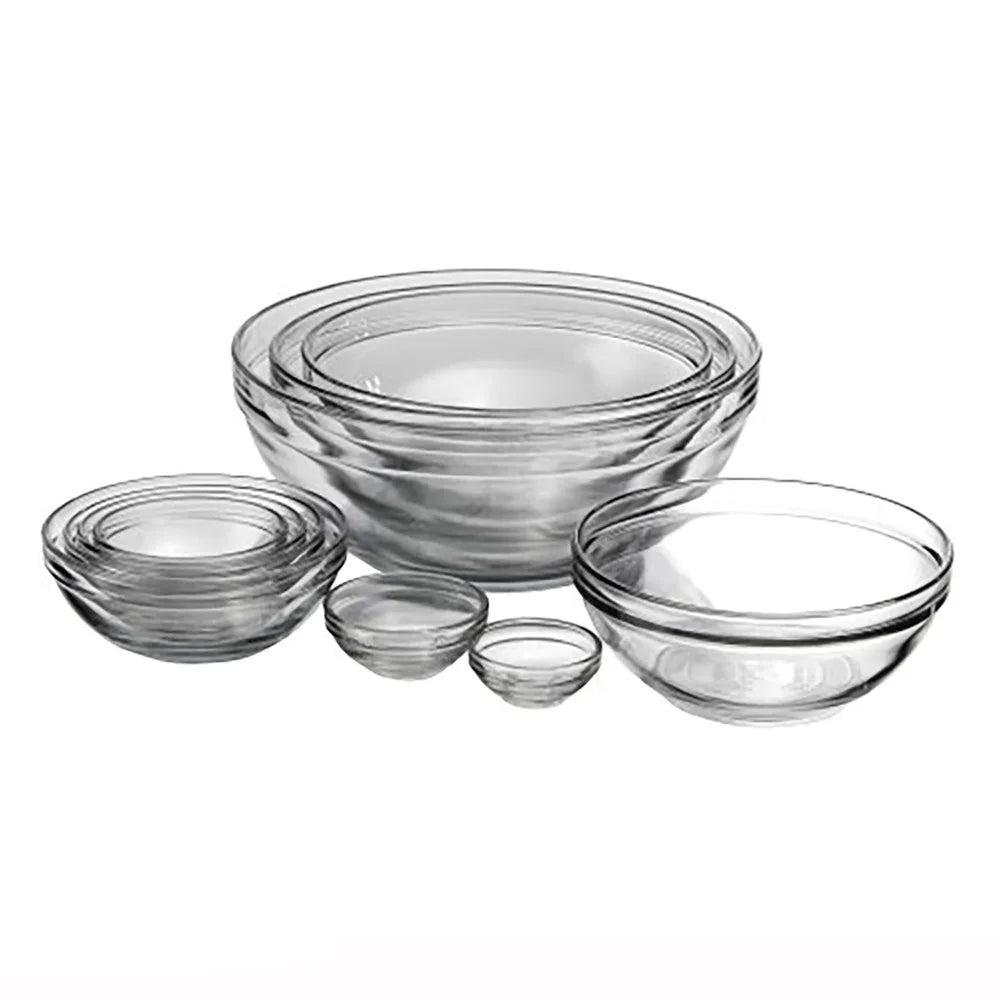 DUTRIEUX Glass Mixing Bowl Set Nesting Design Oven Safe