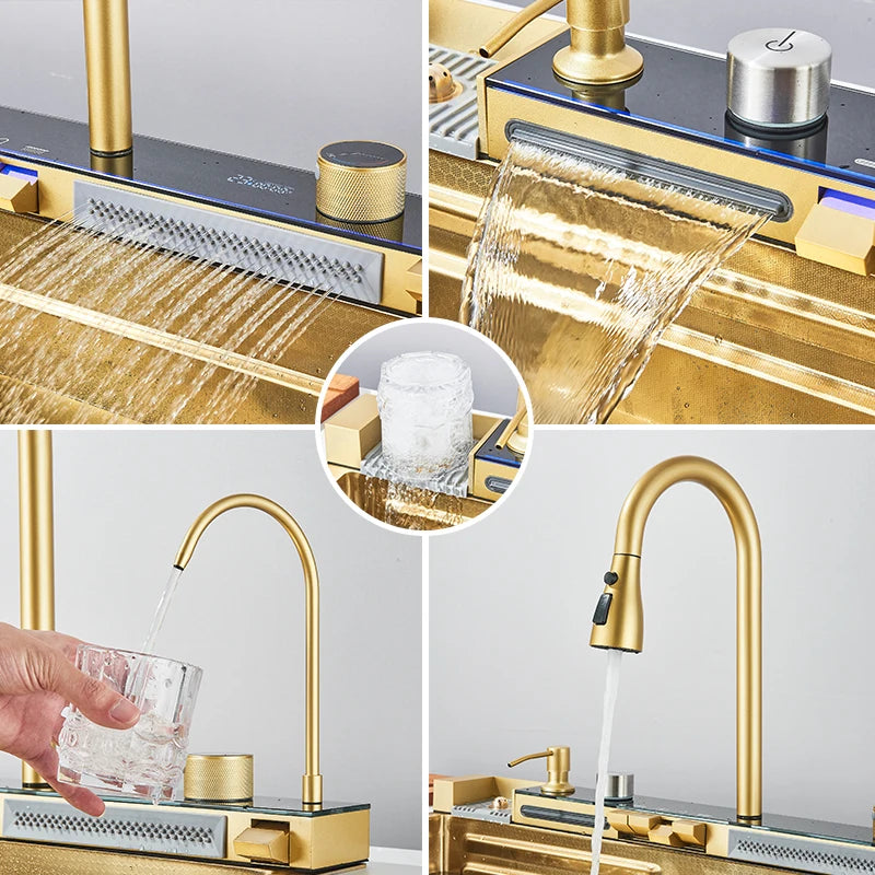 Rozin 304 Stainless Steel Kitchen Sink Waterfall Faucet