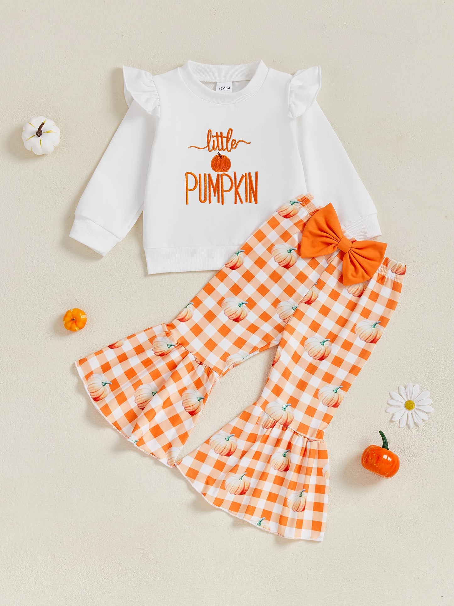 Toddler Halloween Costume Set Plaid Top And Flare Pants