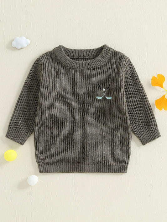Toddler Boy Winter Cable Knit V Neck Pullover Sweater