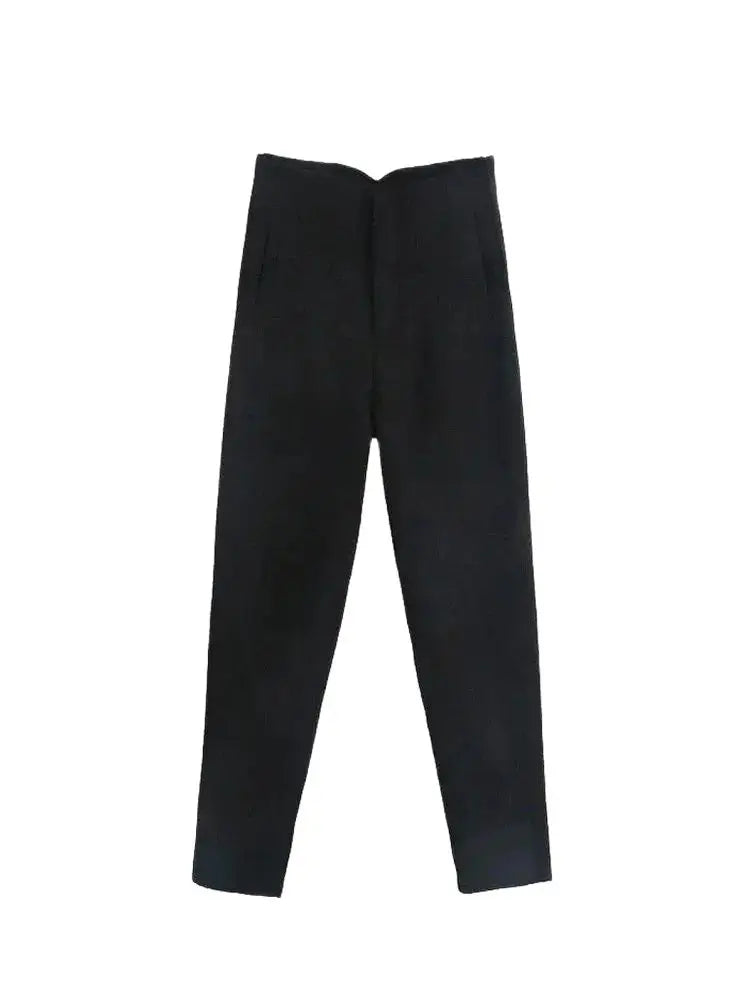 TRZA Women Office Wear Pants With Seam Detail High Waist