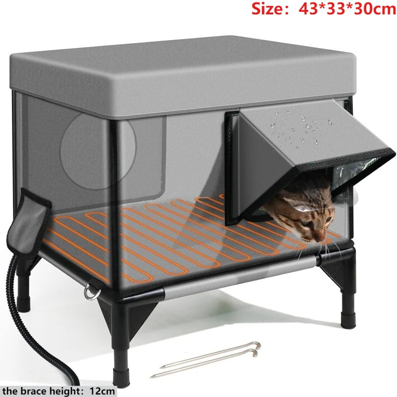 LZJVCN Outdoor Cat House Heated Winter Shelter Windproof Rainproof