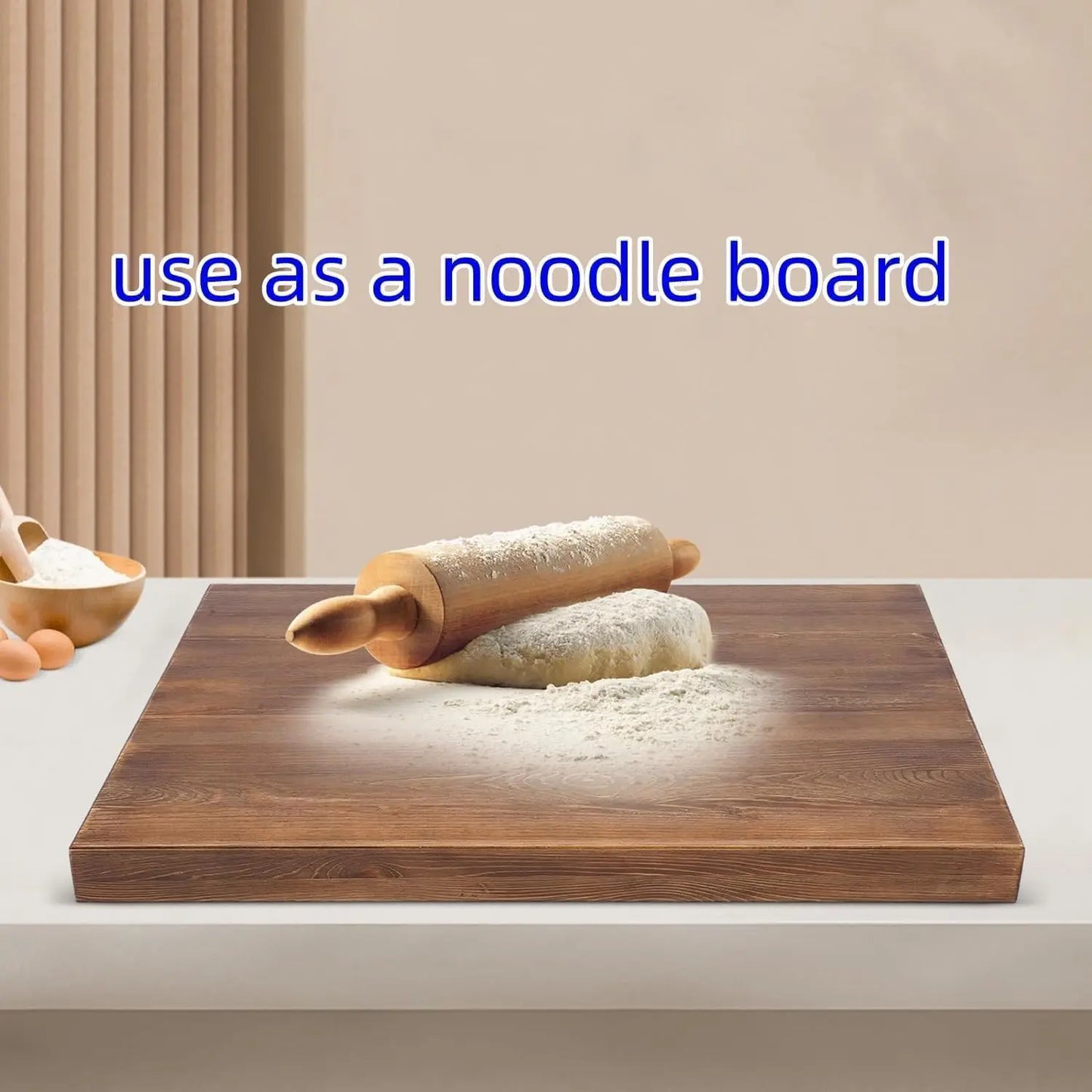 Noodle Board Stove Cover With Built In Handles Extra Thick Pine Wood Cutting Board For Gas And Electric Stoves