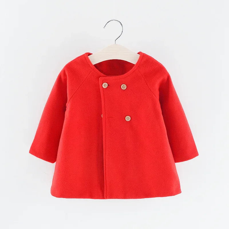 Korean Style Baby Girls Coat With Long Sleeve Outerwear
