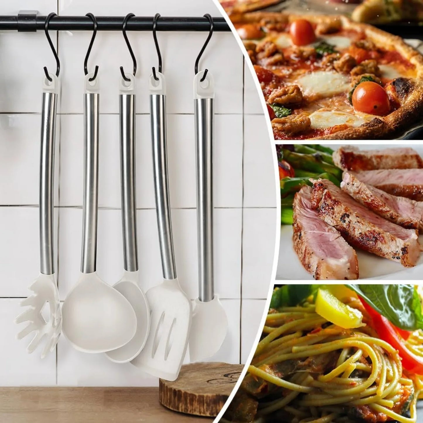 Hignconcerned 33 Piece Nonstick Cookware Utensil Set Silicone And Stainless Steel Spatulas For Cooking