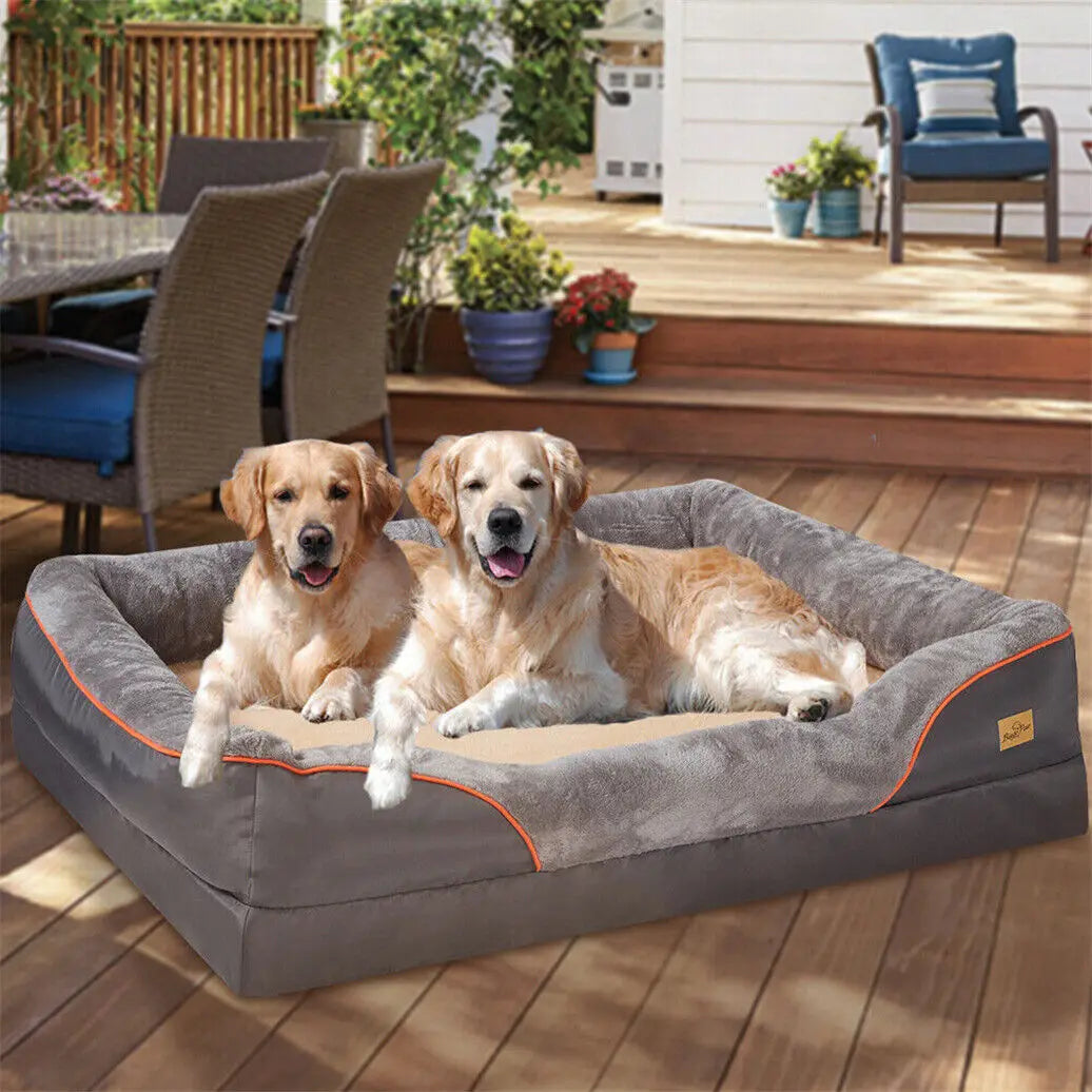 Orthopedic Memory Foam Dog Bed with Bolstered Edges