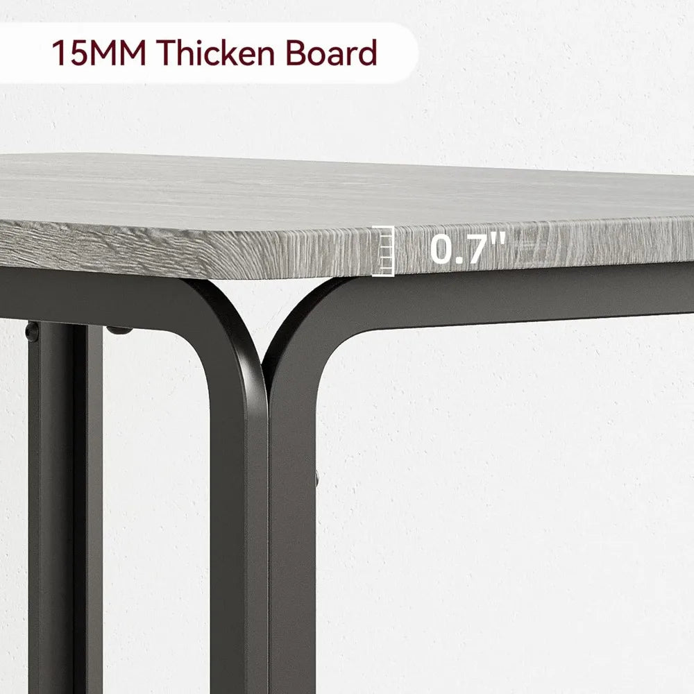 Modern Dining Set For Two With Metal Frame Wood Top