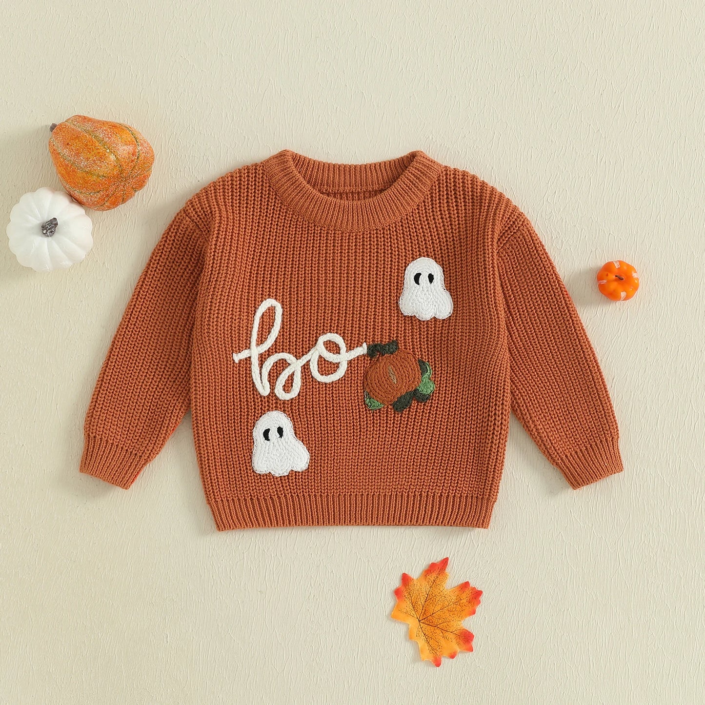 Emmababy Pumpkin Patch Knit Sweater Cozy Baby Boy Girl