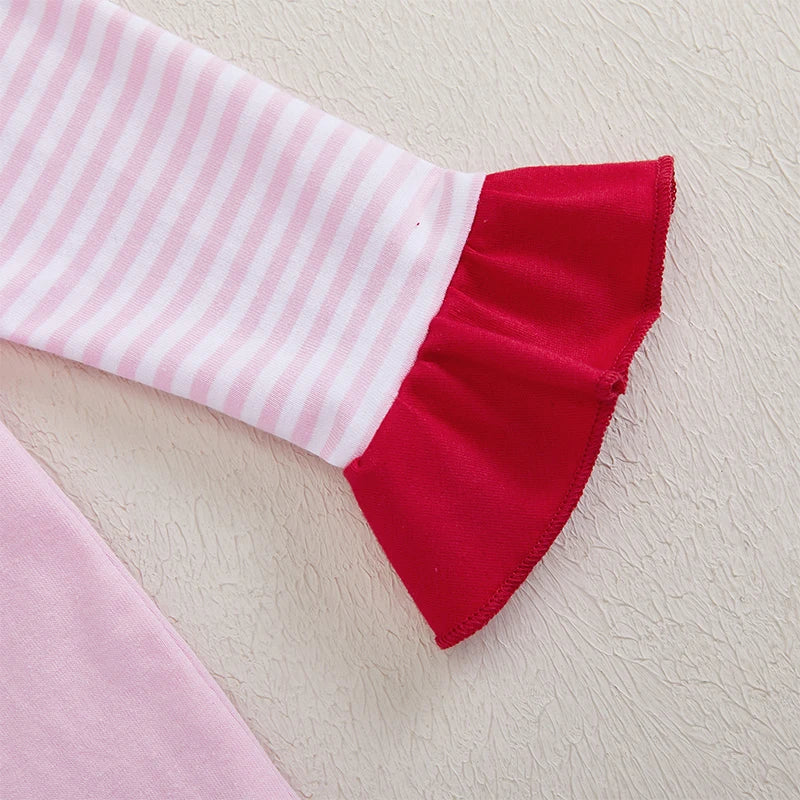 Toddler Festive Santa Claus Two Piece Set With Striped Pants