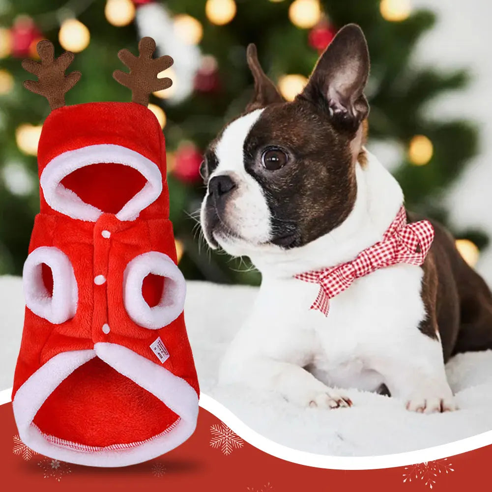 Shunmaii Elk Christmas Dog Costume Winter Warm Coat
