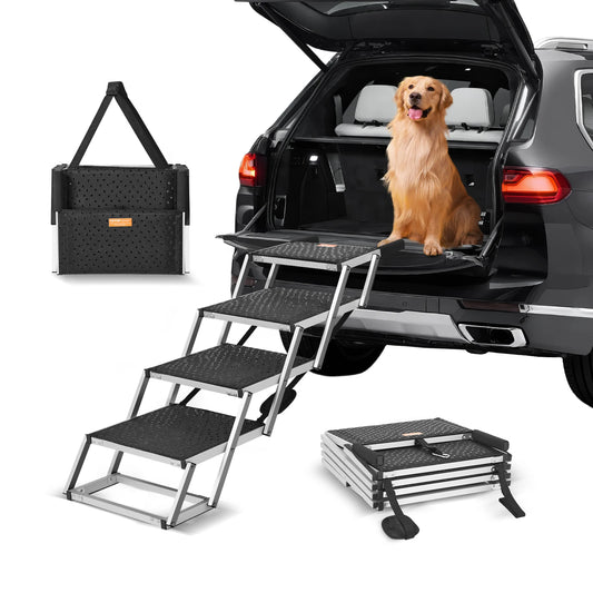 SucceBuy Dog Car Stair Folding Portable Pet Steps SUVs
