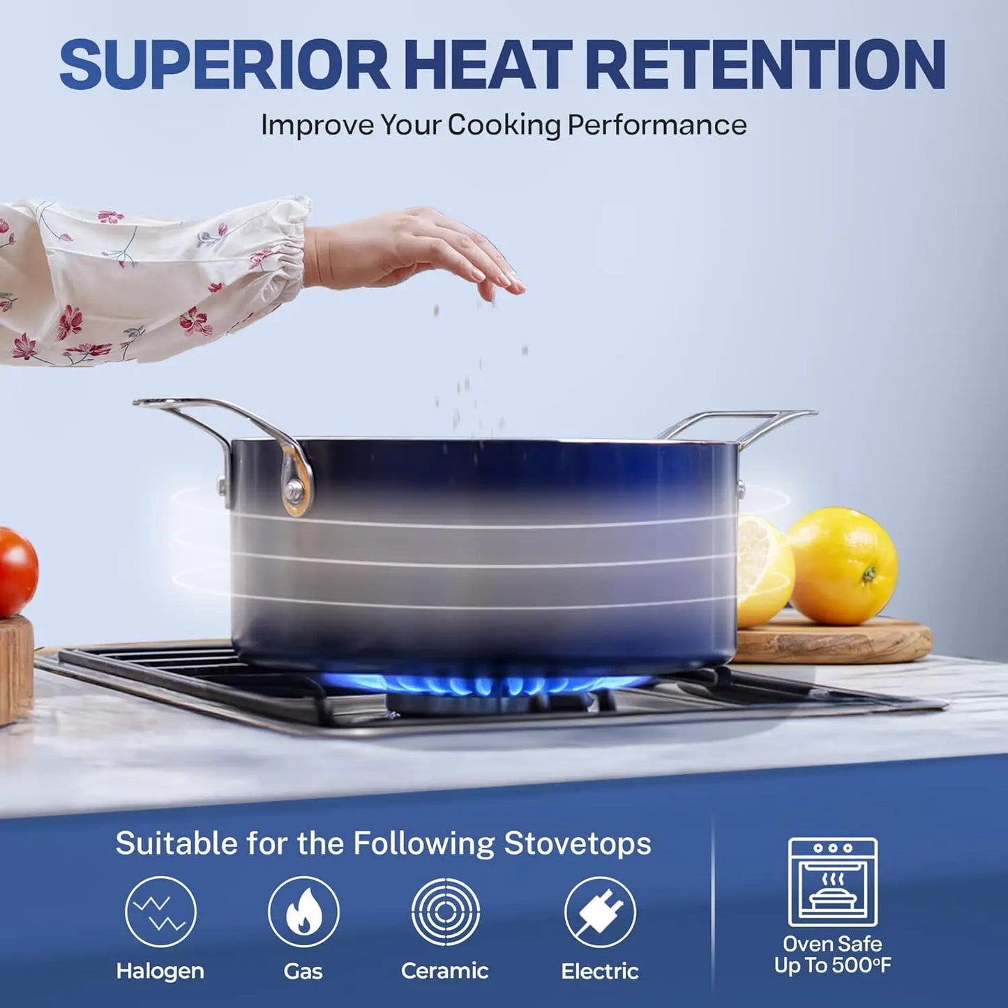 XMSJH Nonstick Cookware Set Pots And Pans Oven Safe