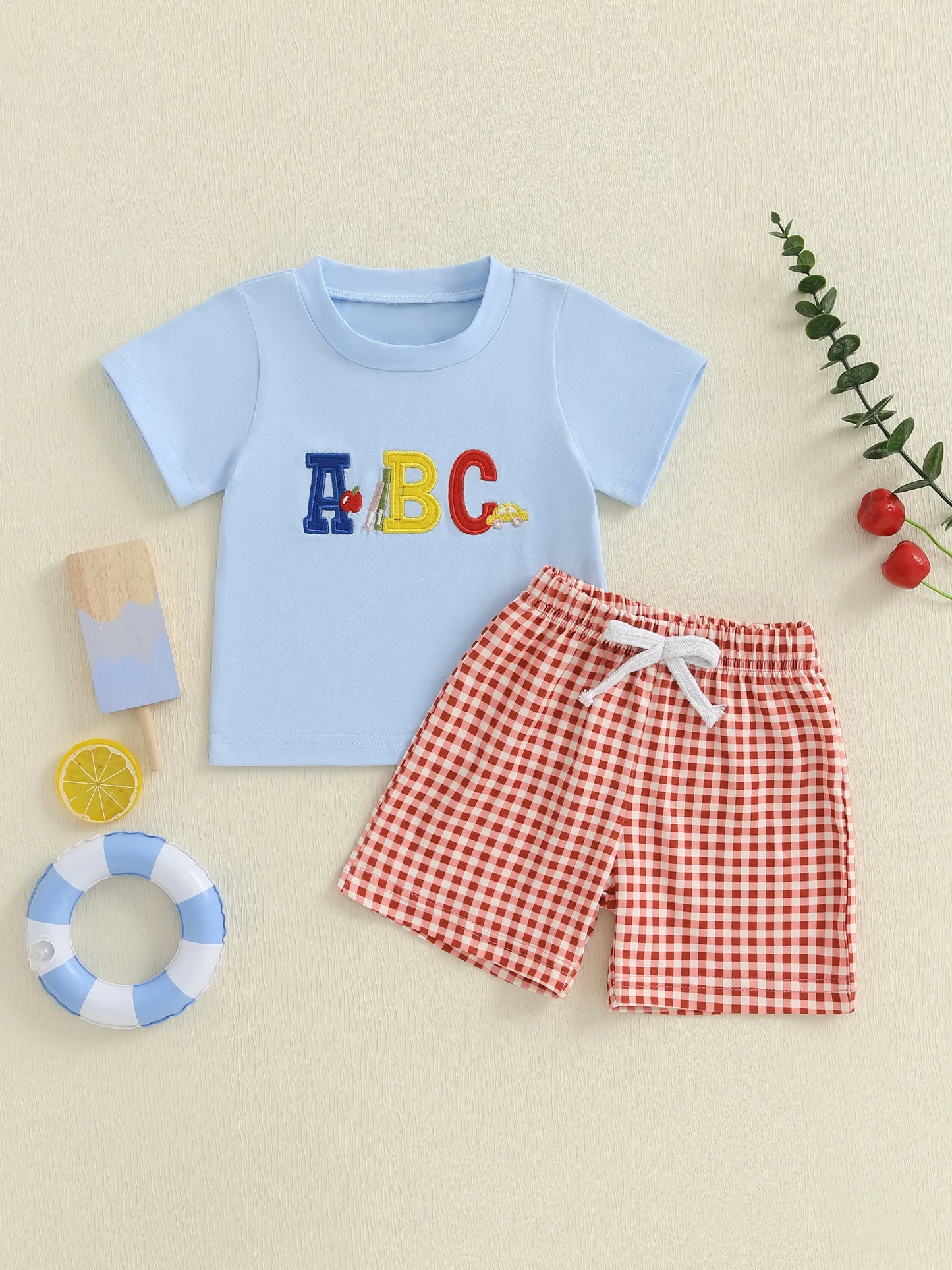 Emmababy Toddler Back To School Shirt And Shorts Set