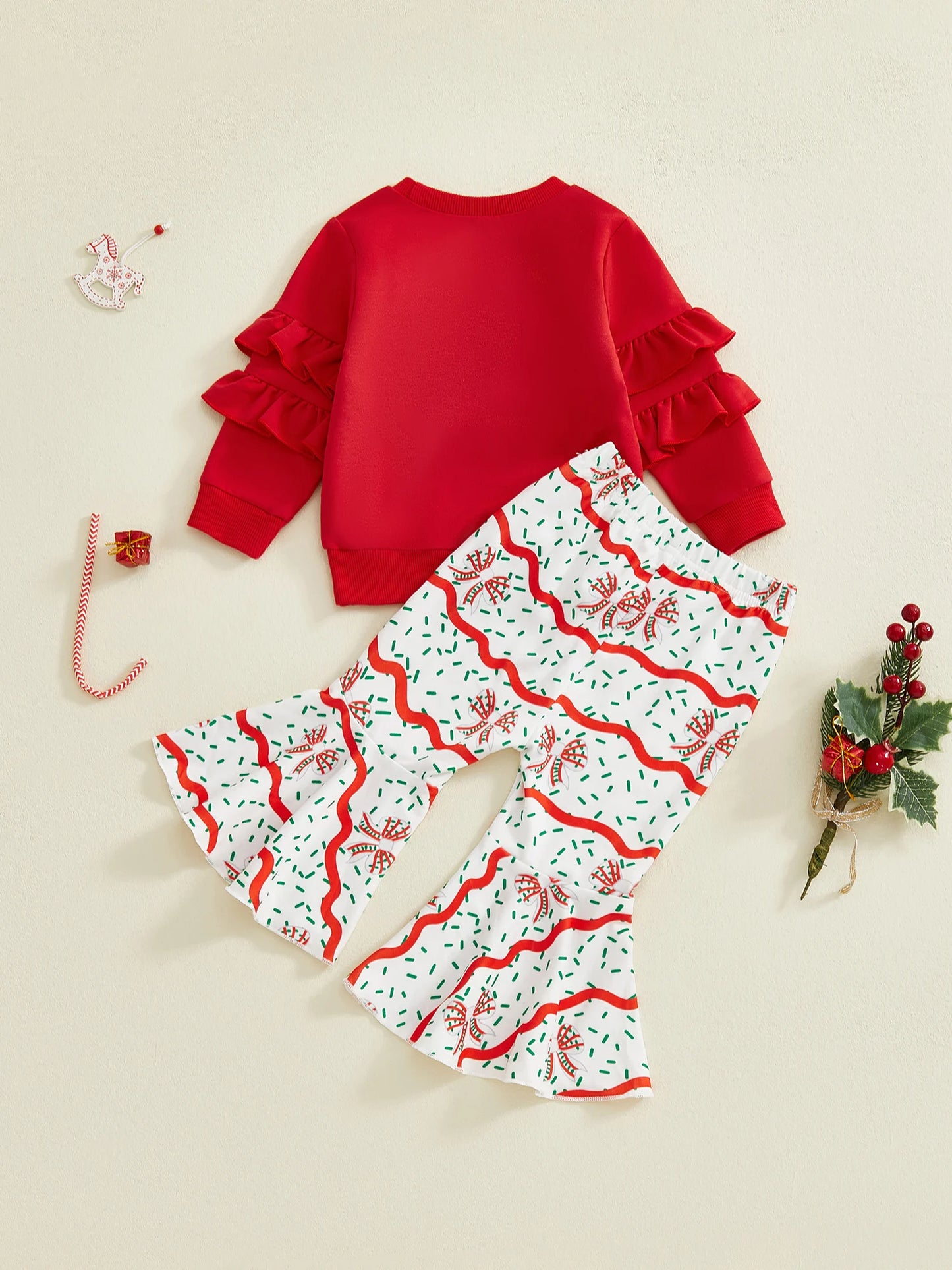 Adorable Infant Girls Luxurious Ensemble Festive ChristmasTree Design Premium Bottoms